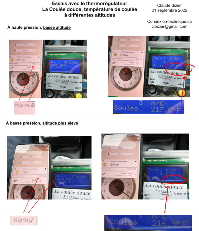 température de coulée vs pression  Tests_15