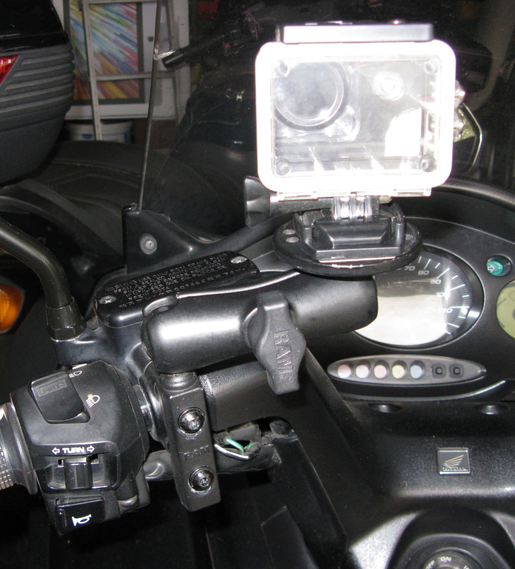 New HD camera fitted to handlebar mount. Img_2310