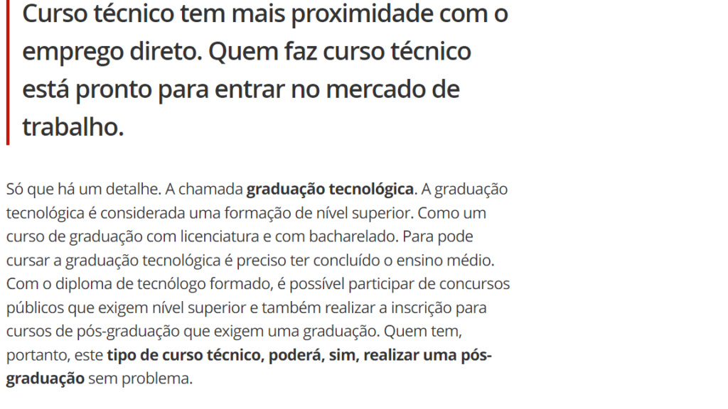 Curso técnico é considerado faculdade? Ensino11