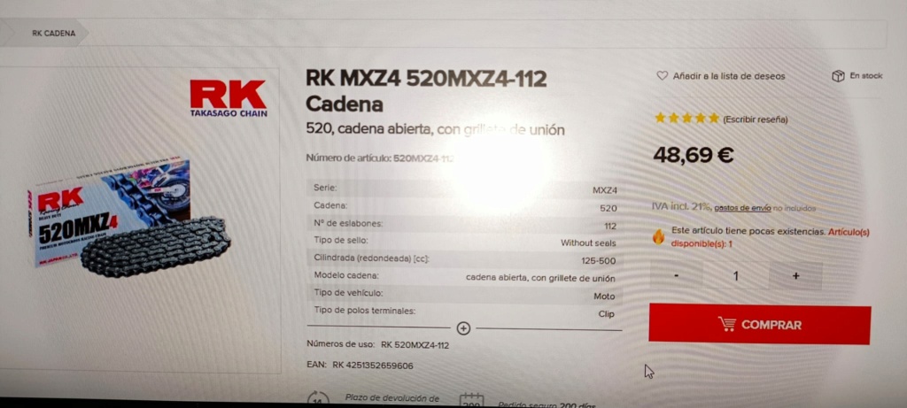 Cadena gripada y larga con 20k km A6d5a810