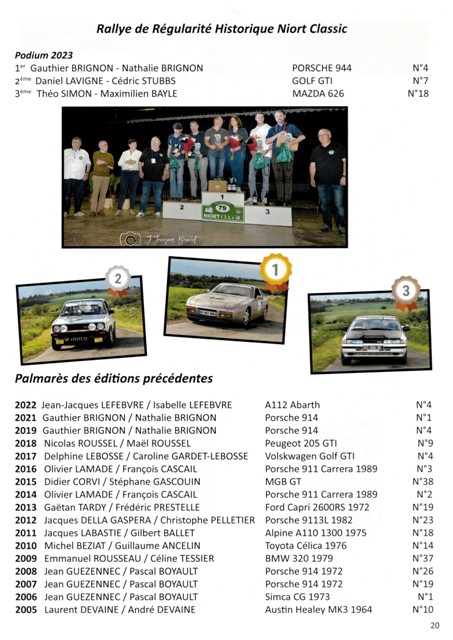[79][4-5/05/2024] Niort Classic Rallye de Régularité Palmar12