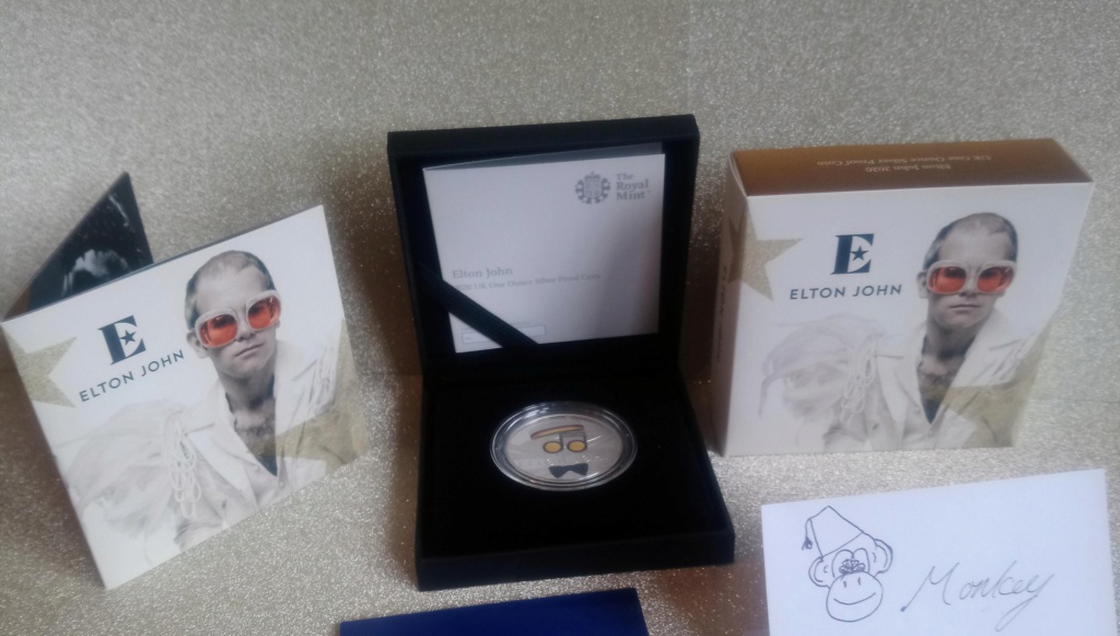 Silver 1oz - Royal Mint Music Legends 2020 Elton John Colour Proof  Headli11