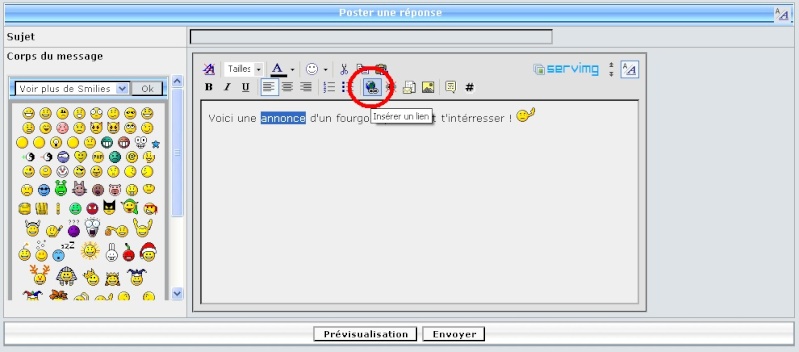 Intégrer un lien à son message ! A utiliser impérativement ! Tuto0610