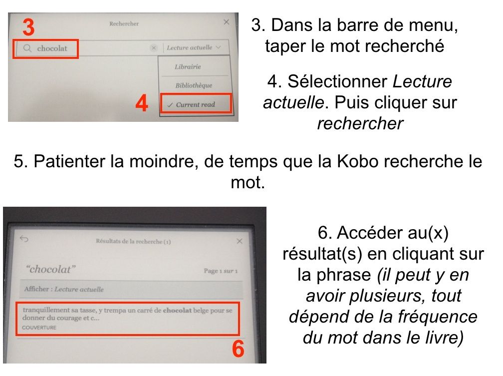 [mode d'emploi] faire une recherche d'un mot précis dans votre Kobo Captur30