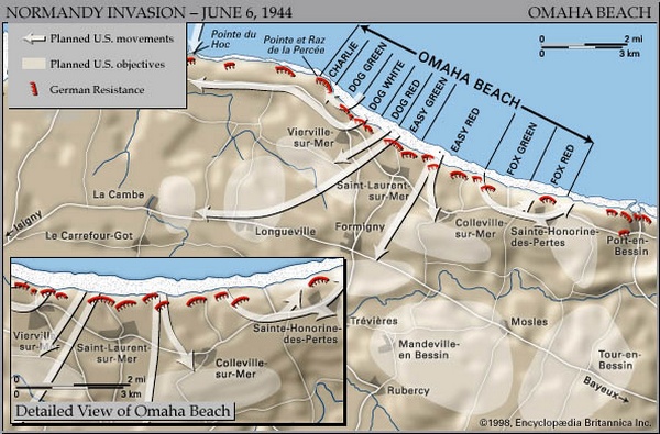 Les secteurs de plage d'Omaha Beach Object10