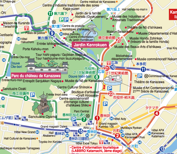 15-21- CHÛBU (KANAZAWA - Chureito Pagoda  Fujiyoshida - MATSUMOTO - NAGANO - TAKAYAMA)  Map110
