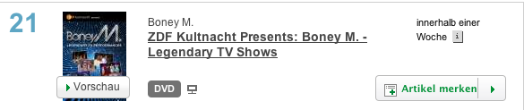30/05/2015 Boney M. ZDF Kultnacht in DVD TOP100 on JPC.de  Bm_dvd10