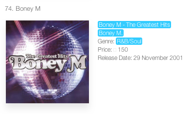 29/03/2015 Boney M. Diamonds - iTunes TOP100 India13
