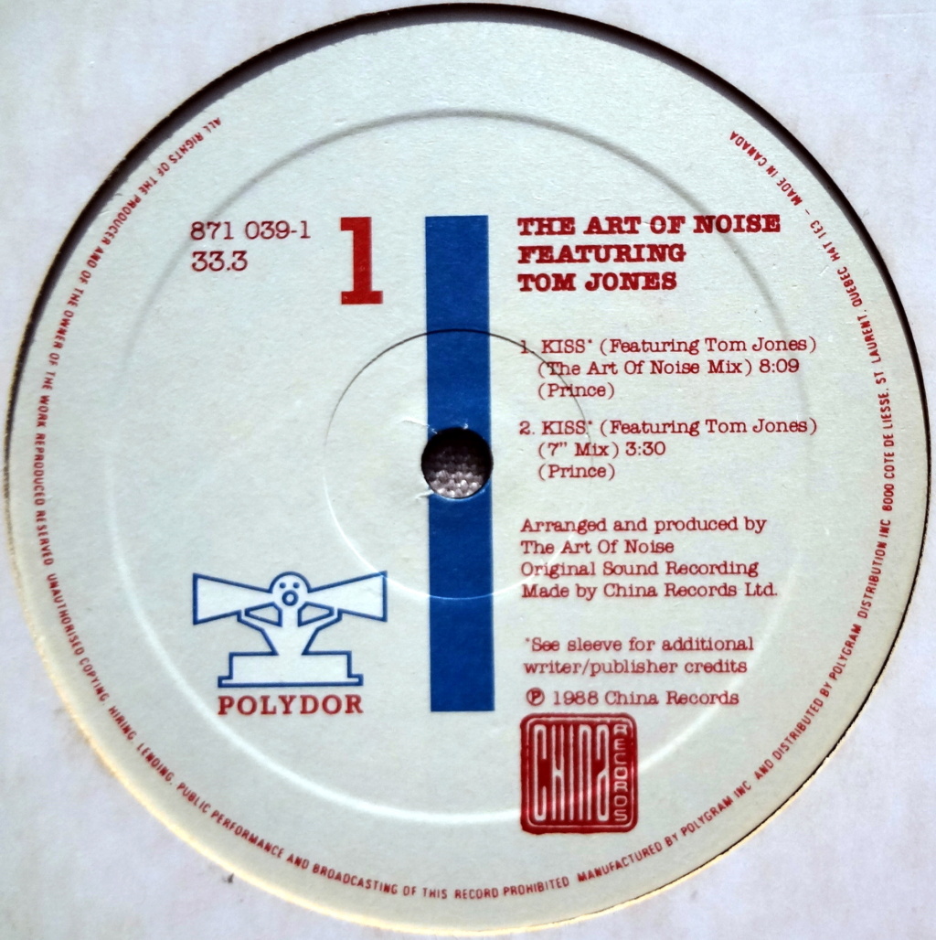 The Art Of Noise Featuring Tom Jones – Kiss 12" vinyl 1988 FLAC  Label_10