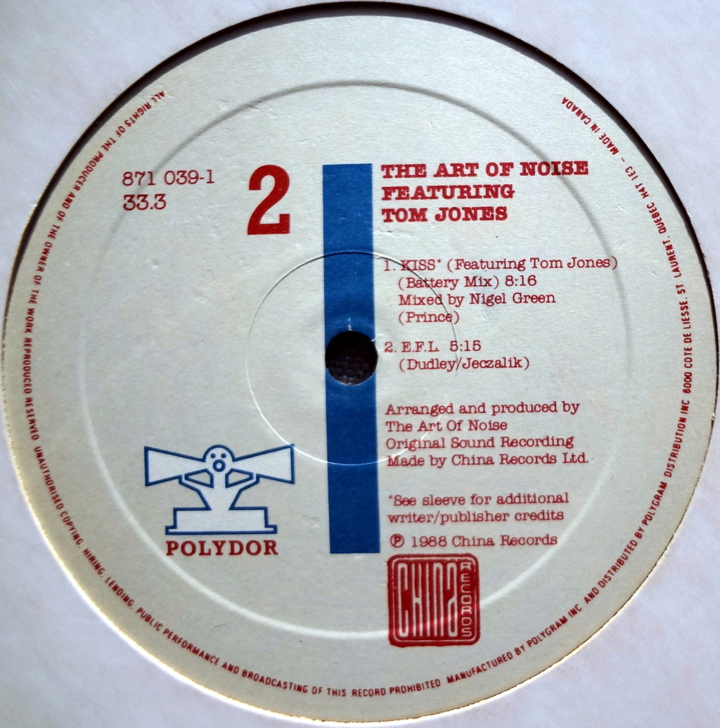 The Art Of Noise Featuring Tom Jones – Kiss 12" vinyl 1988 FLAC  Label_11