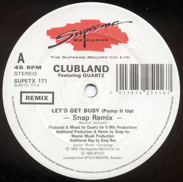 Clubland feat. King Bee - Let's Get Busy 12" 1990 mp3  Lado_111