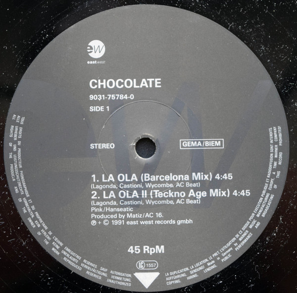 Chocolate La Ola 12" vinyl 1991 mp3 Lado_a16