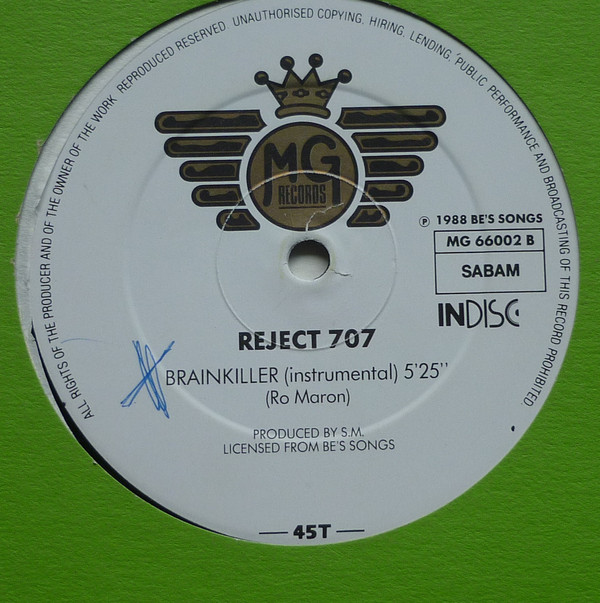 Reject 707 Brainkiller 12" vinyl 1988 mp3 Lado_b15