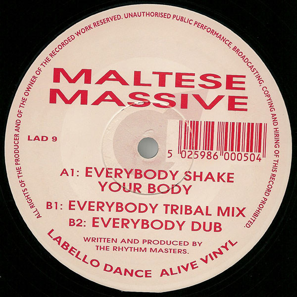 Maltese Massive - Everybody Shake Your Body 12" vinyl 1994 Side_129