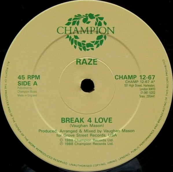 Raze - Break 4 Love 12" vinyl 1988 FLAC  Side_184