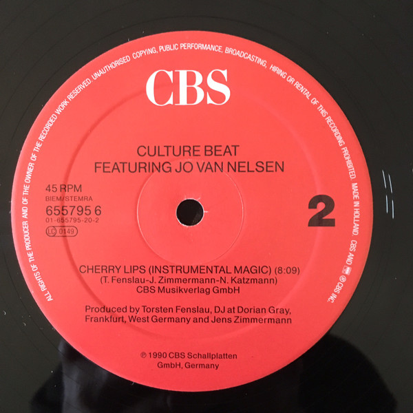 Culture Beat Featuring Jo Van Nelsen – Der Erdbeermund 12" vinyl 1989 FLAC  Side_207