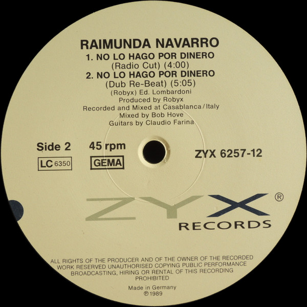 Raimunda Navarro - No Lo Hago Por Dinero 1989 vinyl flac 12"  Side_248