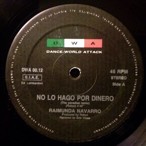 Raimunda Navarro - No Lo Hago Por Dinero Remix 1990 vinyl flac 12" Side_249