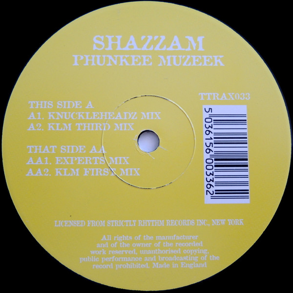 Shazzam Phunkee Muzeek vinyl 12" AAC 1996  Side_265
