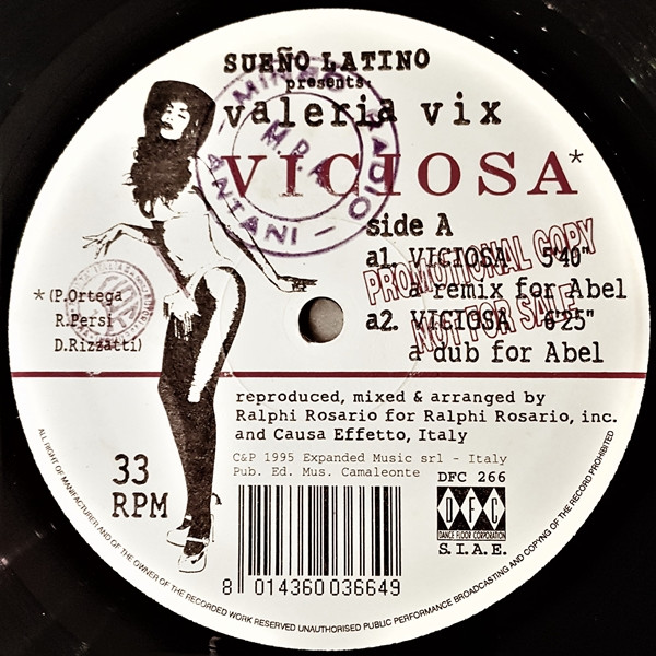 remix - Sueño Latino presenta Valeria Vix Viciosa (Remix) vinyl 12" AAC 1995 Side_269
