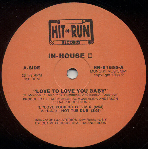 house - In-House II Love To Love You Baby vinyl 12" 1988 AAC Side_340