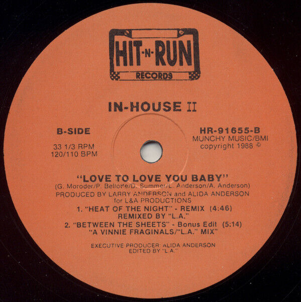house - In-House II Love To Love You Baby vinyl 12" 1988 AAC Side_342