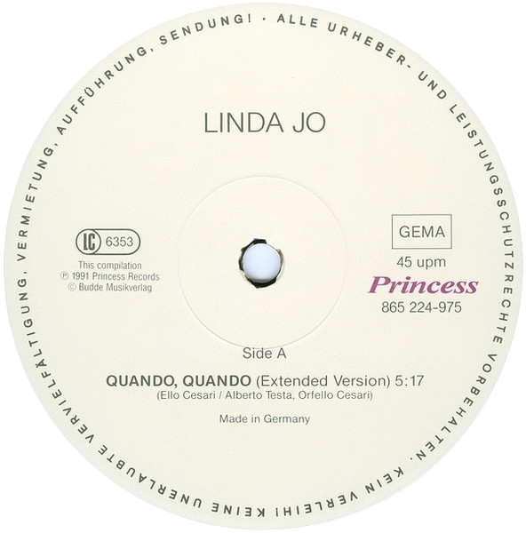 Linda Jo Rizzo Quando Quando 1991 12" Vinyl mp3  Side_a17
