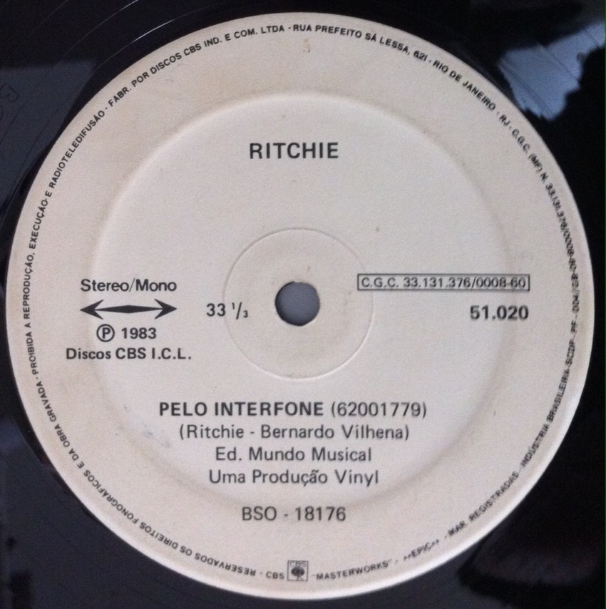 Ritchie Pelo Interfone Promo 12" vnyl 1983  Side_a18