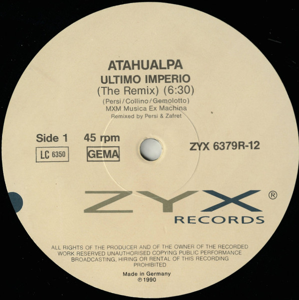 remix - Atahualpa Ultimo Imperio Remix 1990 12" Vinyl  Side_a33