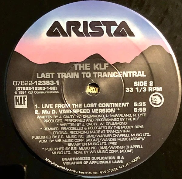 The KLF - Last Train To Trancentral (Live From The Lost Continent) 12" vinyl 1991 FLAC  Side_a44