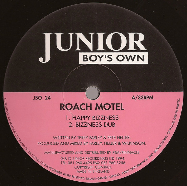 Pete Heller Roach Motel - Happy Bizzness / Wild Luv [Junior Boy's Own ) 12" vinyl 1994 Side_a55