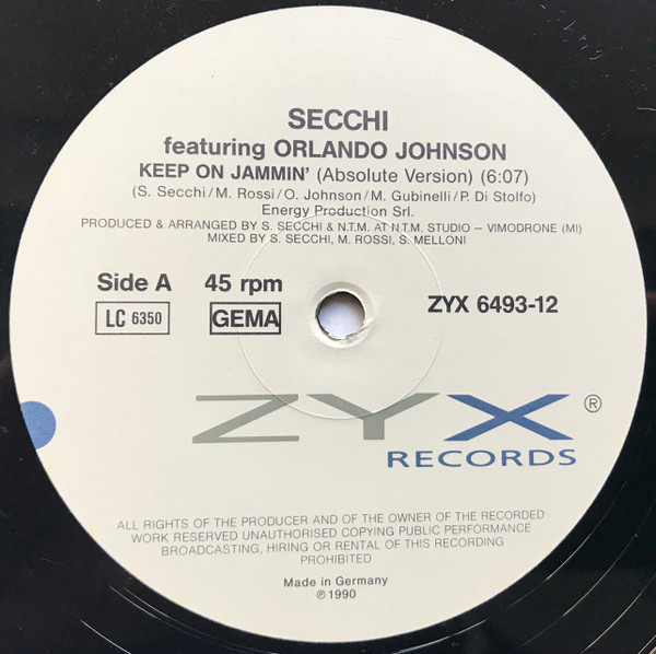 Secchi feat.Orlando Johnson . - Keep On Jammin 12" vinyl 1990 mp3 Side_a69