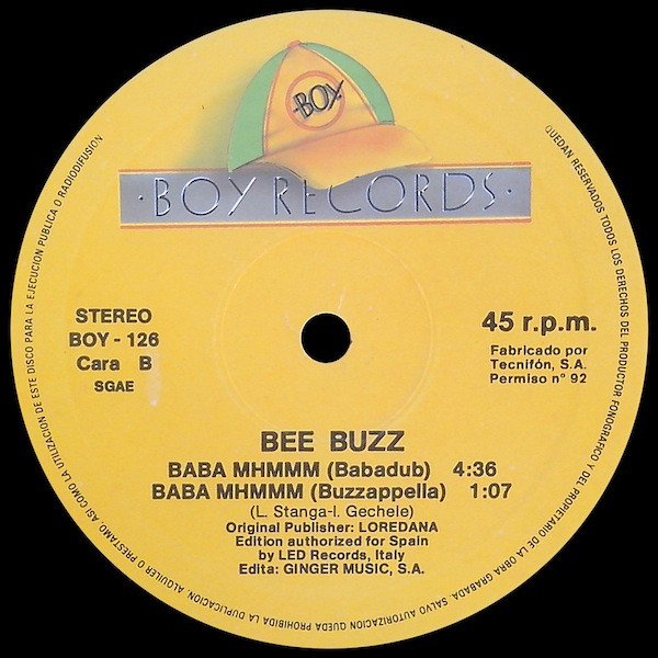 Bee Buzz _– Baba Mhmmm 12" vinyl 1992  Side_a93