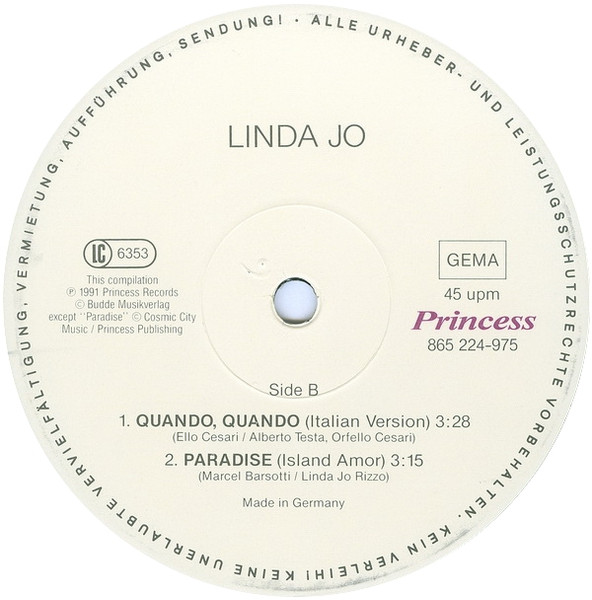 Linda Jo Rizzo Quando Quando 1991 12" Vinyl mp3  Side_b16