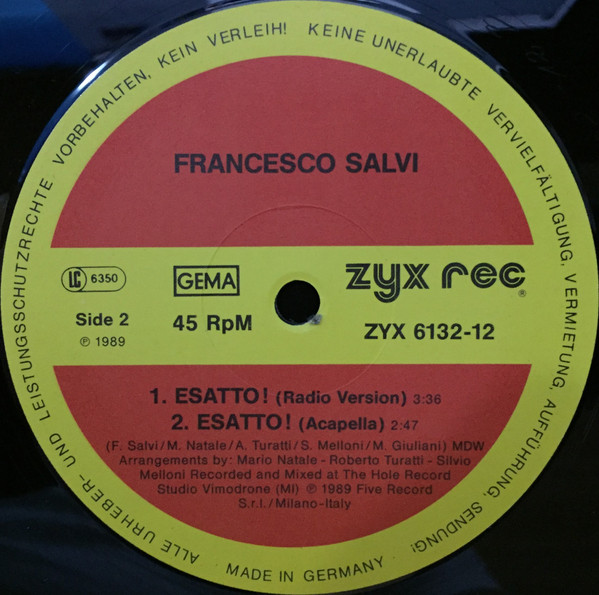 Francesco Salvi Esatto!  12" vinyl 1989  Side_b31