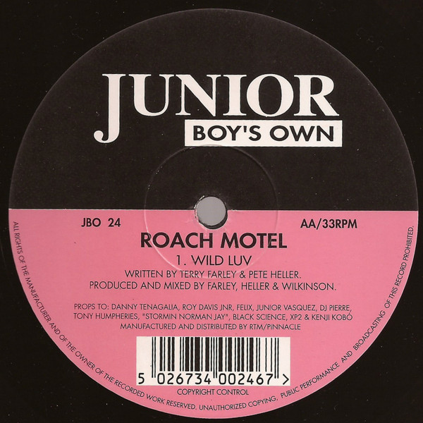 Pete Heller Roach Motel - Happy Bizzness / Wild Luv [Junior Boy's Own ) 12" vinyl 1994 Side_b51