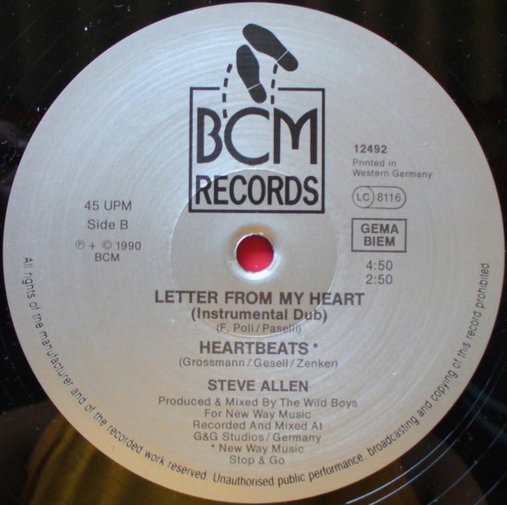 Steve Allen - Letter From My Heart 1990 12" vinyl  Sidea13