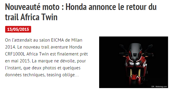 Nouveauté moto : Honda annonce le retour du trail Africa Twin Captur62