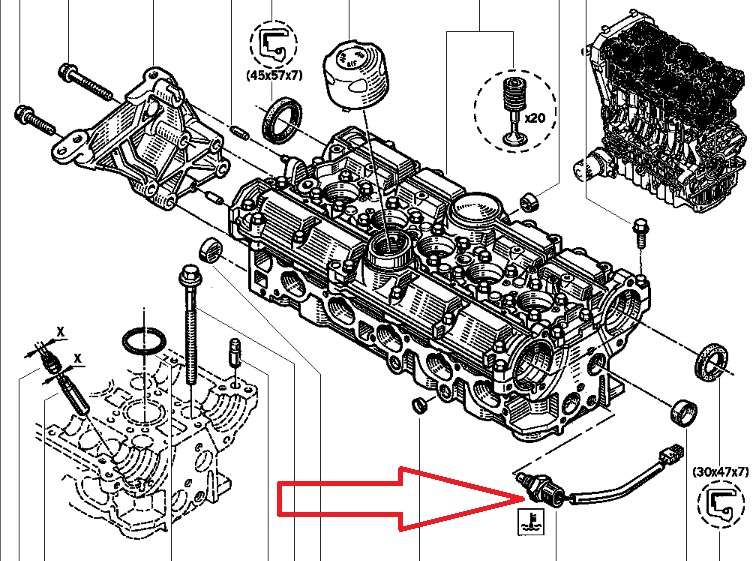 Sonde temperature elbi moteur 2,5 ESS Volvo Sans_t10