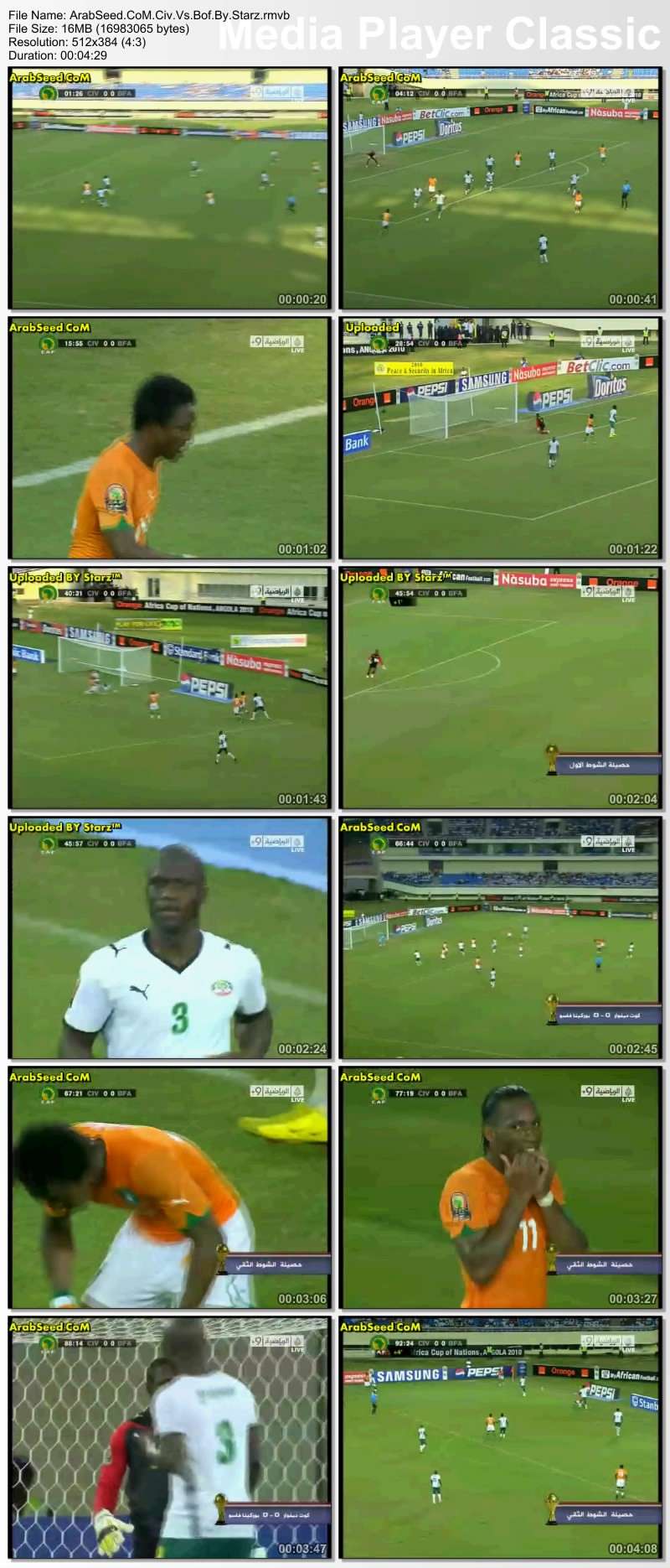 ملخص مباراة ( كوت ديفوار & بوركينا فاسو ) :: في بطولة كأس الأمم الافريقية 2010 Arabse67