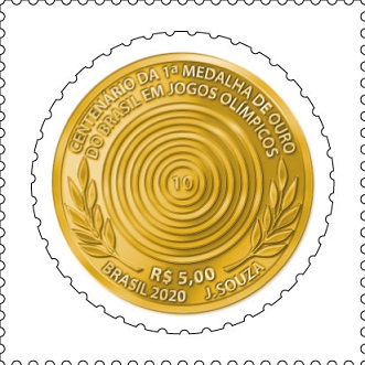 Centenário da 1ª Medalha de Ouro do Brasil em Jogos Olímpicos Selo_c10