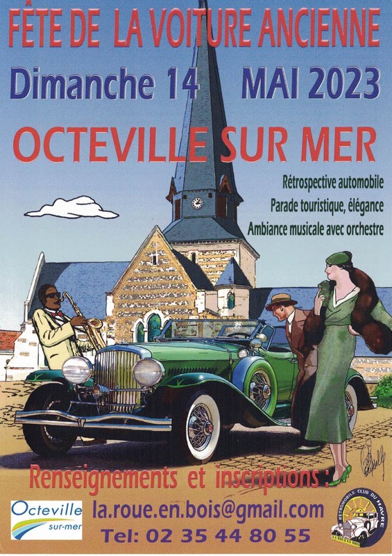 Dimanche 14 mai 2023 - Fête de la voiture Ancienne organisé Par le Rétro Club du Havre à Octeville-sur-mer Affich10