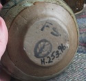 FS studio pot with Leaf mark - Rorke's Drift  3a10
