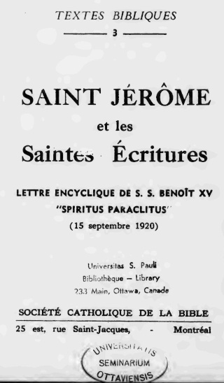 Saint Jérôme et les Saintes Écritures