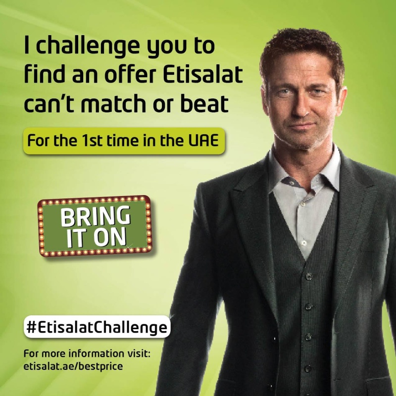 Gerry promoting Etisalat UAE (a communications company)? Etisal10