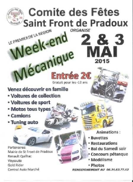 week-end mécanique St Front de Pradoux (24) 2 et 3 mai Affich10