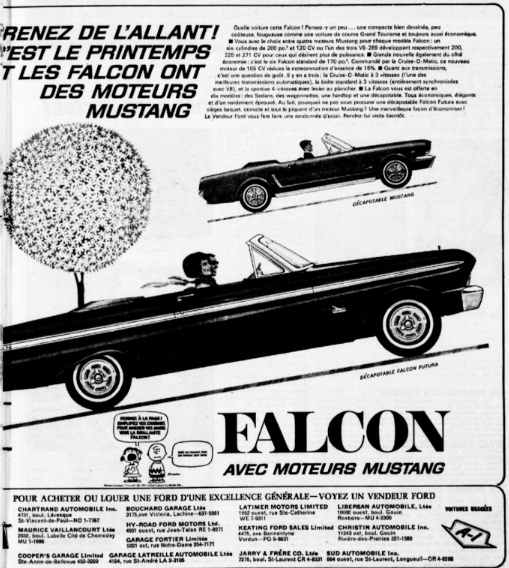 Publicité en français pour la Mustang 1965 1965_m11