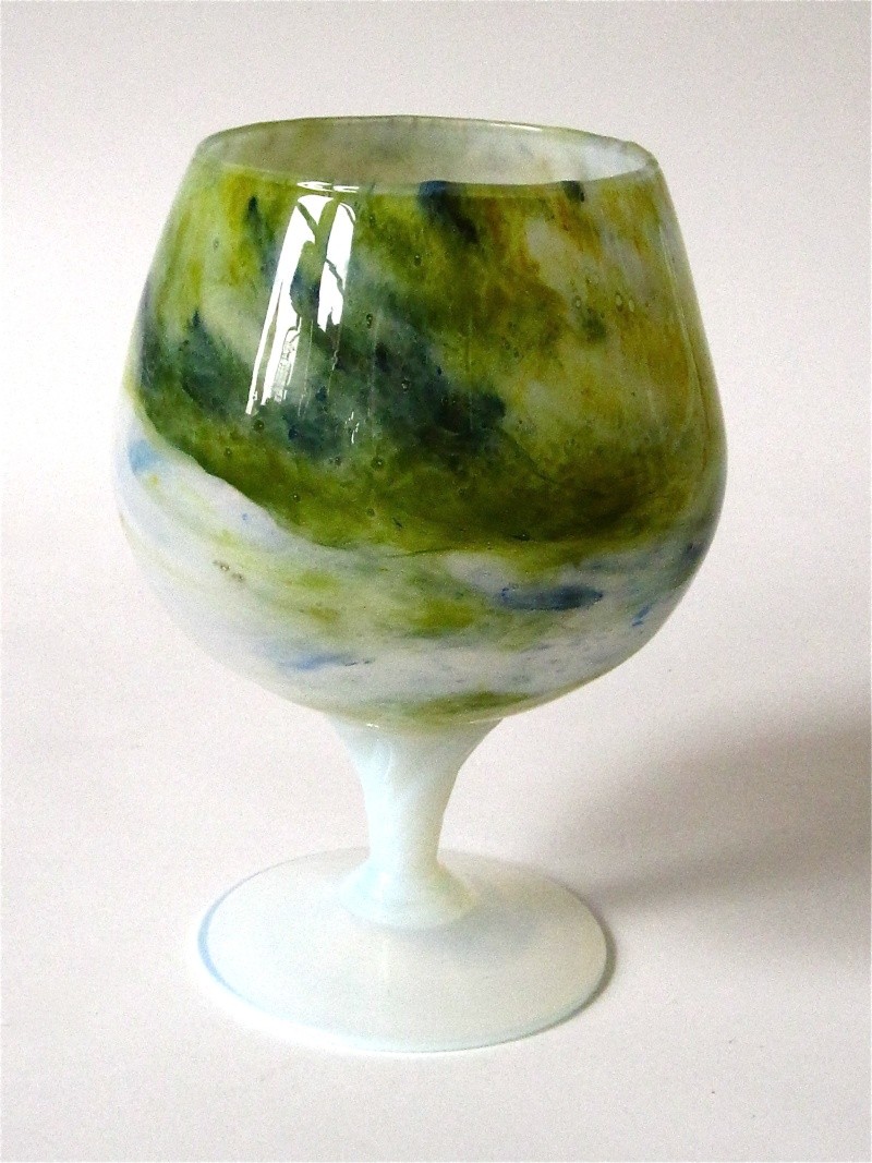 Unusual Hand Blown, Opalescent Snifter / Goblet Img_1415