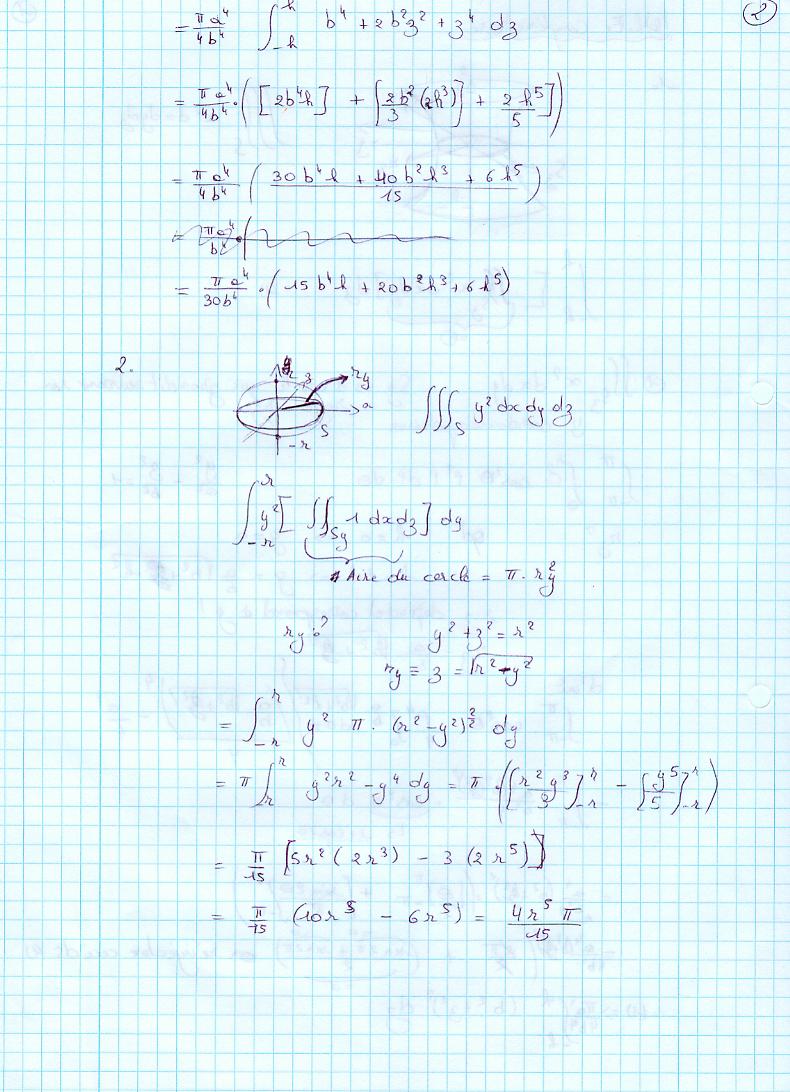 Exercices complémentaires sur les intégrales triples Math0010