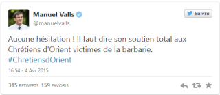 Valls : "soutien total" aux chrétiens d'Orient  Vc10